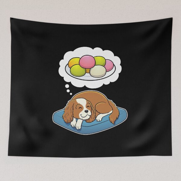 Aperçu de l'œuvre Cavalier King Charles Spaniel dreaming about Mochi créée et vendue par DoggieDelights.