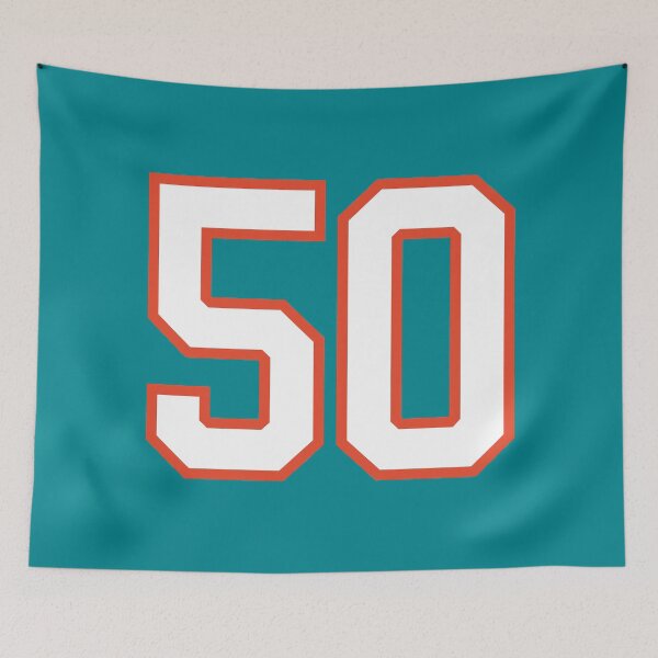 Item preview, Sports Number 50, white orange color lucky sport fifty designed and sold by ArtIsParty.