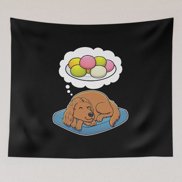 Item preview, English Cocker Spaniel dreaming about Mochi designed and sold by DoggieDelights.