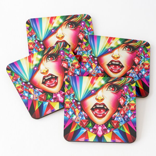 Item preview, Bejeweled Aggressive Rainbow Brilliant Anime Asian Pattern Digital Painting designed and sold by CodeAndColors.