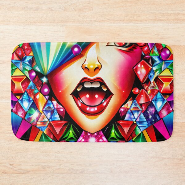 Item preview, Bejeweled Aggressive Rainbow Brilliant Anime Asian Pattern Digital Painting designed and sold by CodeAndColors.