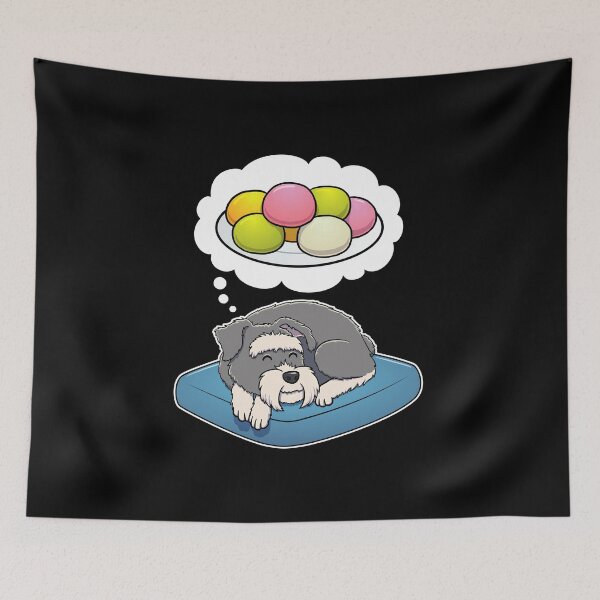 Item preview, Miniature Schnauzer dreaming about Mochi designed and sold by DoggieDelights.
