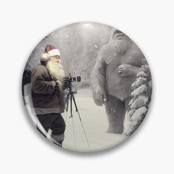 Item preview, Santa Claus Hanging Out with Bigfoot in Winter Digital Painting designed and sold by CodeAndColors.