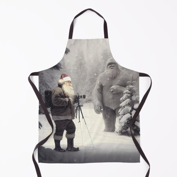 Item preview, Santa Claus Hanging Out with Bigfoot in Winter Digital Painting designed and sold by CodeAndColors.