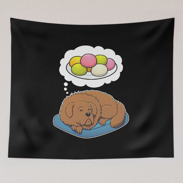 Item preview, Tibetan Mastiff dreaming about Mochi designed and sold by DoggieDelights.