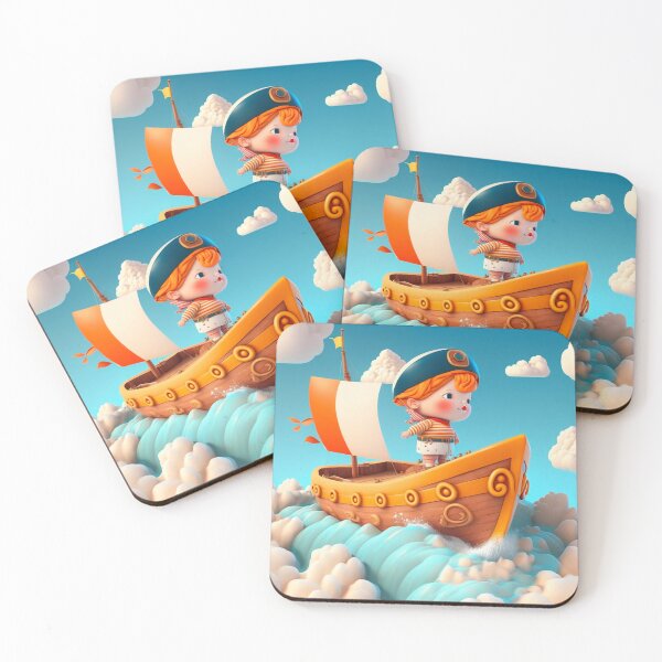 Item preview, Little conquering sailor, on the ocean. Illustration for children designed and sold by Crea79.