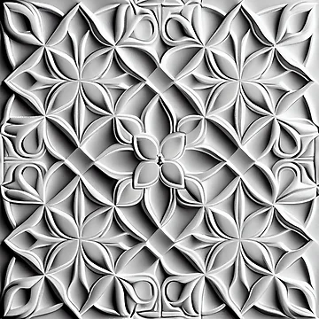 Imagen de la obra White Latin Pattern Digital Painting de CodeAndColors