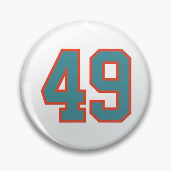 Item preview, 49 number, aqua orange lucky sports forty nine designed and sold by ArtIsParty.