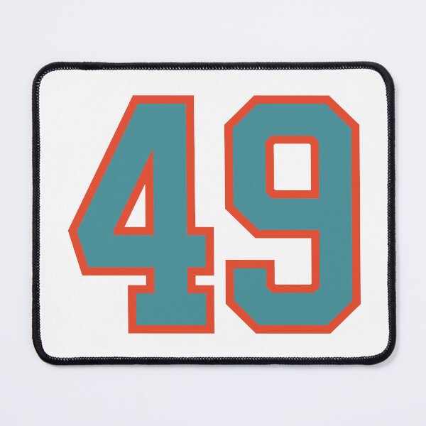 Item preview, 49 number, aqua orange lucky sports forty nine designed and sold by ArtIsParty.