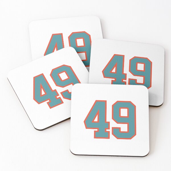 Item preview, 49 number, aqua orange lucky sports forty nine designed and sold by ArtIsParty.