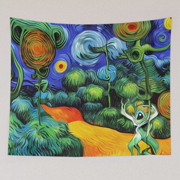 Item preview, Alien Worlds Abstract Rainbow Multi Color Painting designed and sold by theWeppen.
