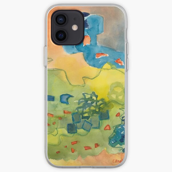 Green, Orange and Blue Abstract Watercolor iPhone Soft Case