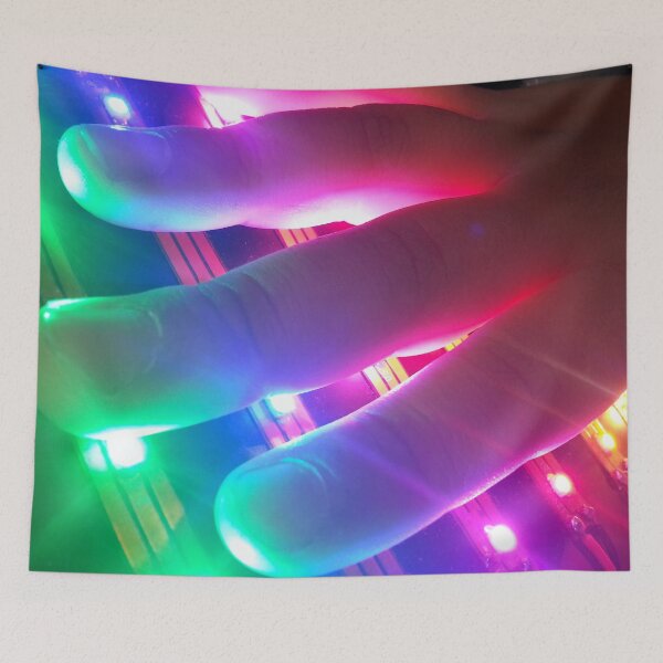 Item preview, Fingertips Touching Colorful Lights designed and sold by Nalinne Jones.