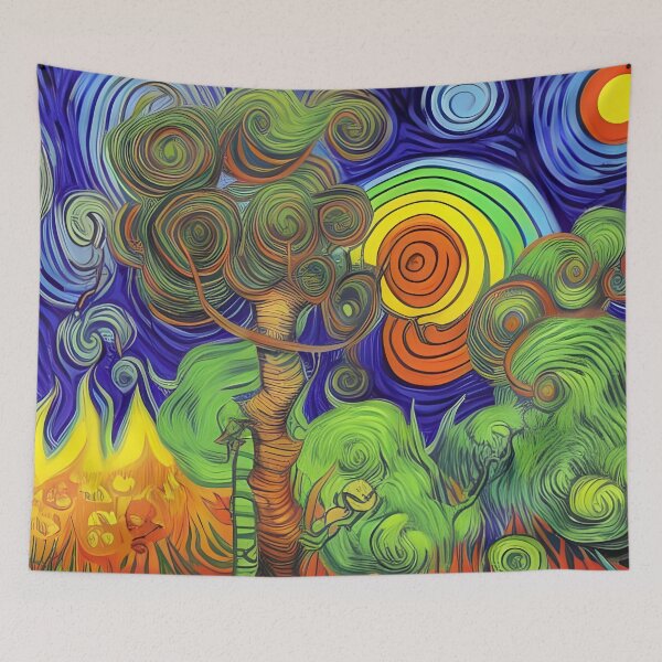 Item preview, Psychedelic Worlds Abstract Rainbow Multi Color Painting designed and sold by theWeppen.