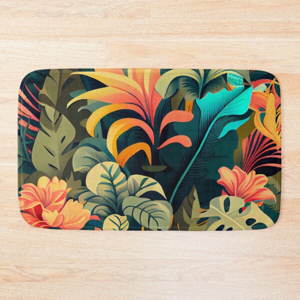 Item preview, Dense Dazzling Pale Aggressive Tropical Pattern Digital Painting designed and sold by CodeAndColors.