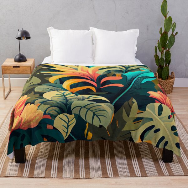 Item preview, Dense Dazzling Pale Aggressive Tropical Pattern Digital Painting designed and sold by CodeAndColors.