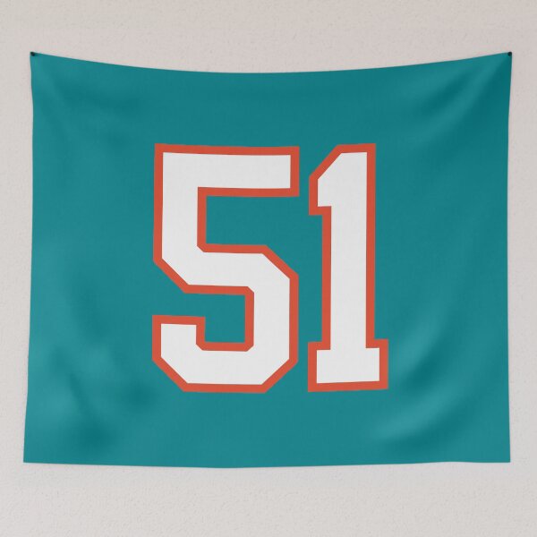 Item preview, Sports Number 51, white orange color lucky sport fifty one designed and sold by ArtIsParty.