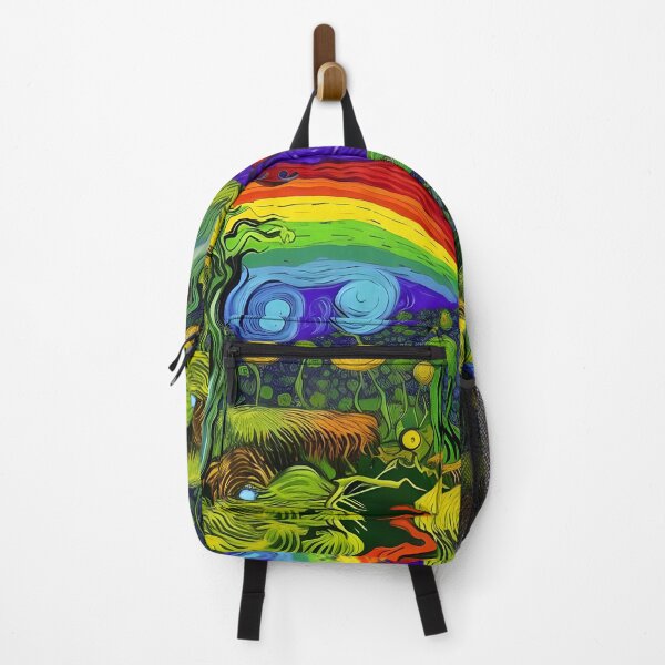 Item preview, Trippy Psychedelic Forest Abstract Rainbow Multi Color Painting designed and sold by theWeppen.