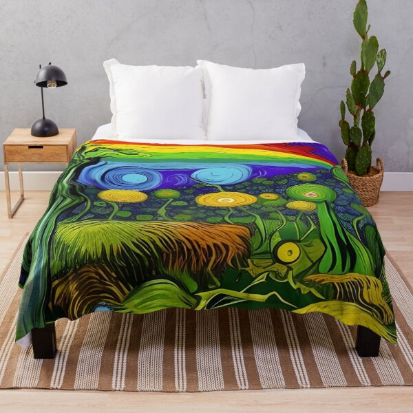 Item preview, Trippy Psychedelic Forest Abstract Rainbow Multi Color Painting designed and sold by theWeppen.