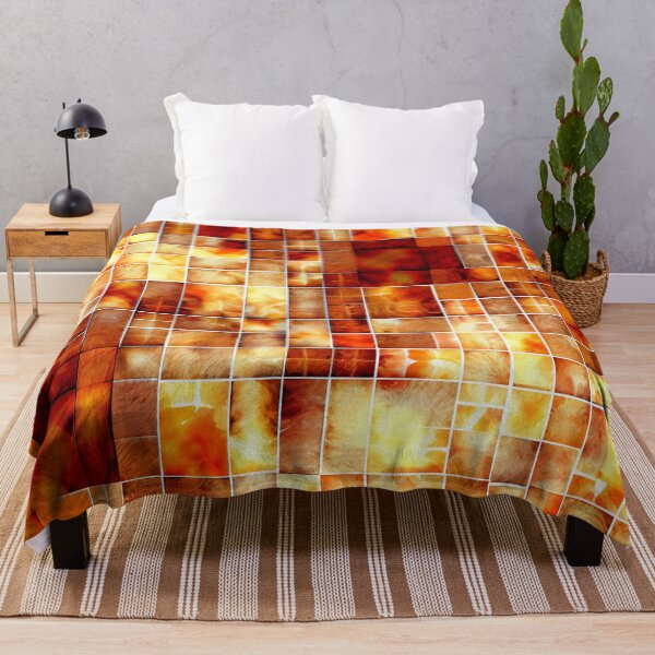 Artikelvorschau, Dreamy Bright Brown Orange Mosiac California Chic Pattern Digital Painting entworfen und verkauft von CodeAndColors.