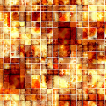 Vorschaubild zum Design Dreamy Bright Brown Orange Mosiac California Chic Pattern Digital Painting von CodeAndColors