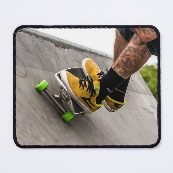 Item preview, Skater wearing his yellow sneakers at the skatepark designed and sold by elcarnero.