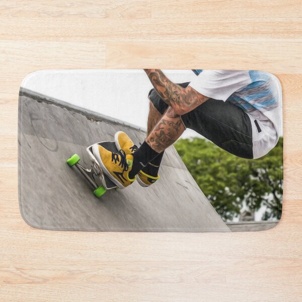 Item preview, Skater wearing his yellow sneakers at the skatepark designed and sold by elcarnero.
