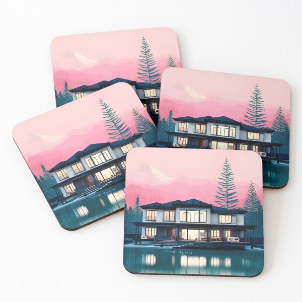 Item preview, Add a Touch of Tranquility to Your Home with Our Wide Range of Gorgeous Minimalist House and Lake Prints designed and sold by supeart.