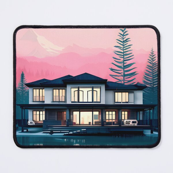 Item preview, Add a Touch of Tranquility to Your Home with Our Wide Range of Gorgeous Minimalist House and Lake Prints designed and sold by supeart.