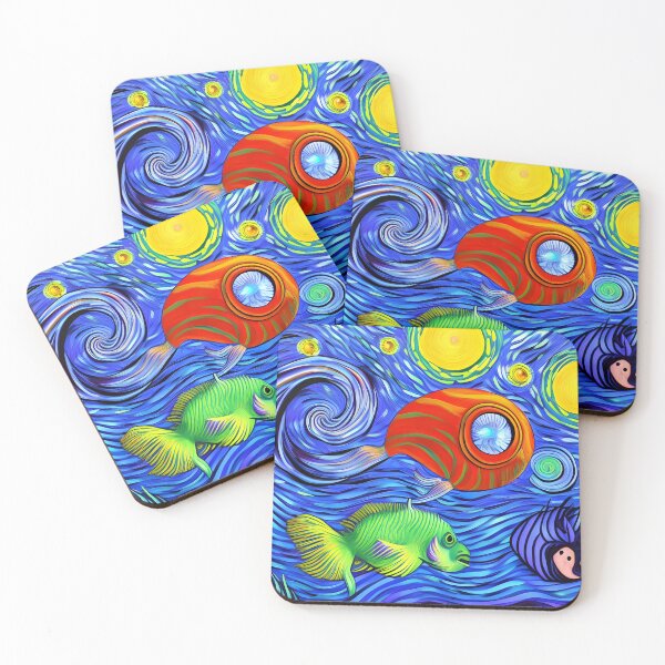 Item preview, Trippy Psychedelic Submarine Abstract Rainbow Multi Color Painting designed and sold by theWeppen.