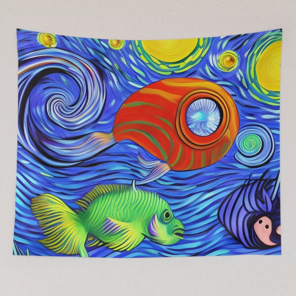 Item preview, Trippy Psychedelic Submarine Abstract Rainbow Multi Color Painting designed and sold by theWeppen.
