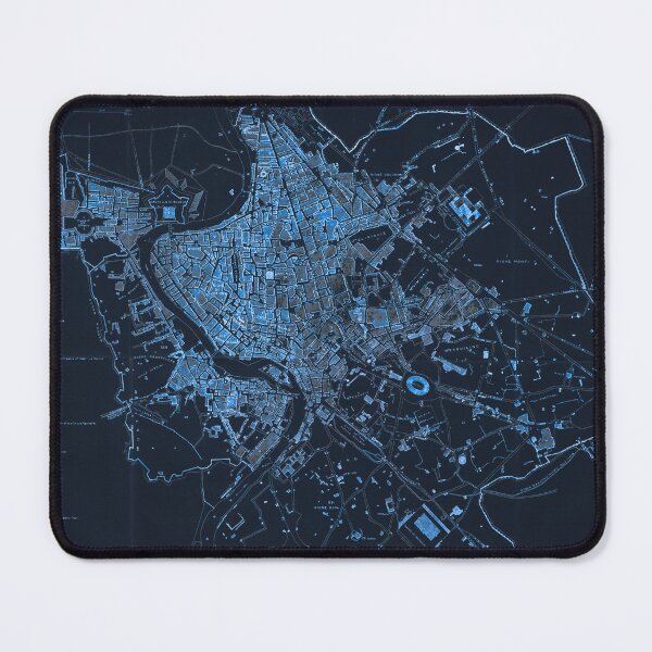 Item preview, Vintage old map of Rome, Italy. Ancient glowing blue map of Rome designed and sold by Long Exposure.
