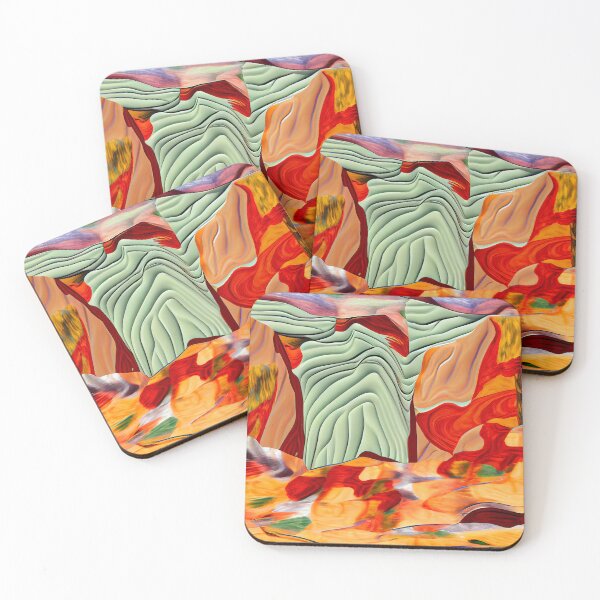 Item preview, Impressionist Formal Energetic Three Dimensional Desert Modern Pattern Digital Painting designed and sold by CodeAndColors.