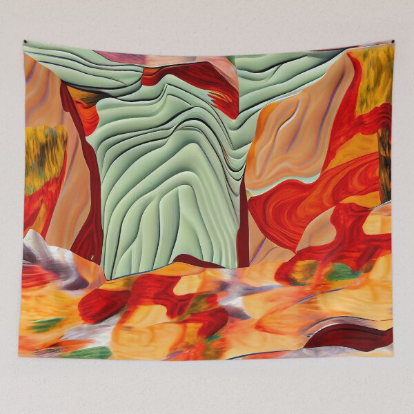 Item preview, Impressionist Formal Energetic Three Dimensional Desert Modern Pattern Digital Painting designed and sold by CodeAndColors.