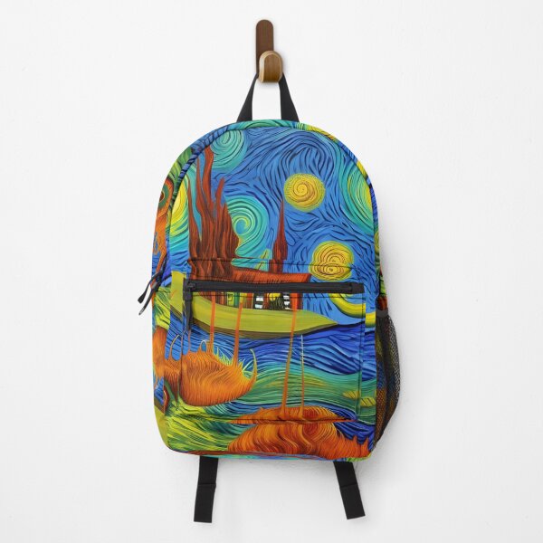 Item preview, Trippy Underwater Village Abstract Rainbow Multi Color Painting designed and sold by theWeppen.