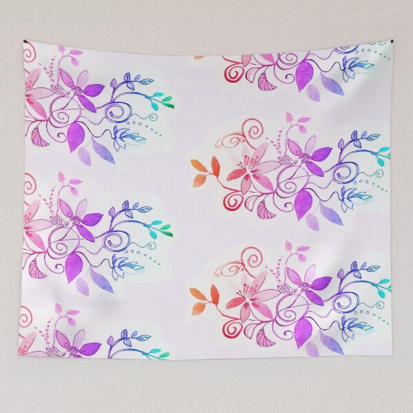 Item preview, flower ornamental painting | Watercolor pastel colorful flower designed and sold by lausn.