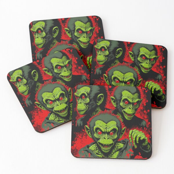 Item preview, Monkey Zombie 1 primate ape undead death designed and sold by popurbanart.