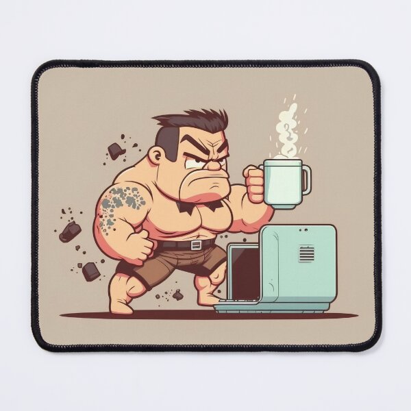 Item preview, A buff man drinking coffee designed and sold by GingerArranger.