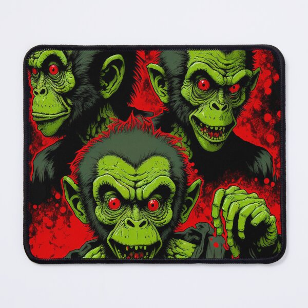Item preview, Monkey Zombie 1 primate ape undead death designed and sold by popurbanart.