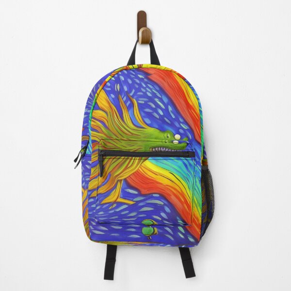 Item preview, Trippy Psychedelic Fish Abstract Rainbow Multi Color Painting designed and sold by theWeppen.
