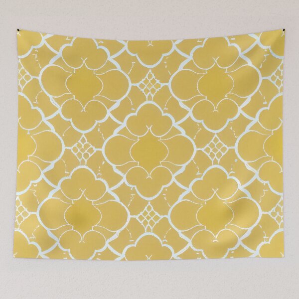 Aperçu de l'œuvre Brilliant Yellow Pastel Moroccan Pattern Digital Painting créée et vendue par CodeAndColors.