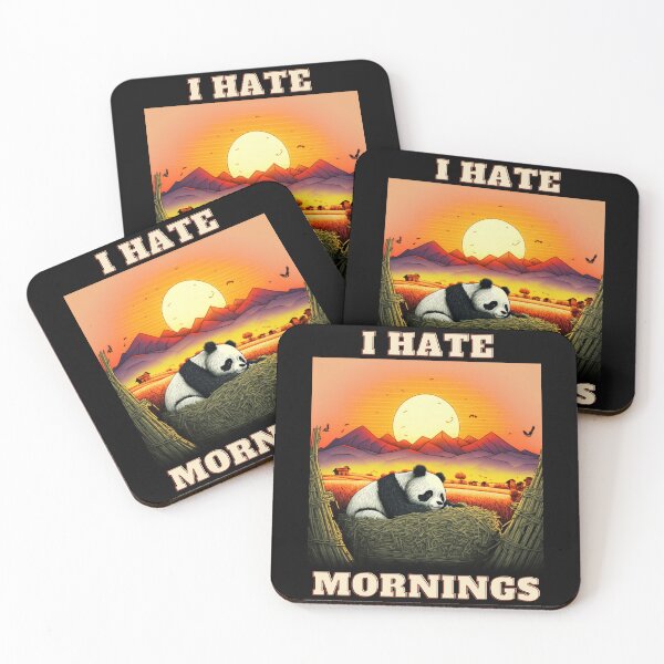 Item preview, New Panda-I Hate Mornings designed and sold by letsgetinspired.