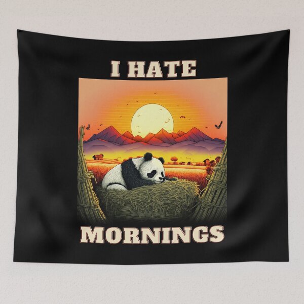 Item preview, New Panda-I Hate Mornings designed and sold by letsgetinspired.