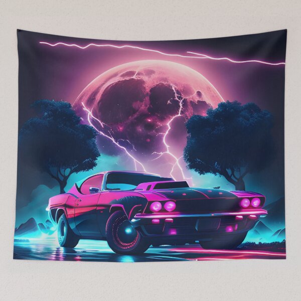 Item preview, Vaporwave Retro Neon Car designed and sold by ArtAT.