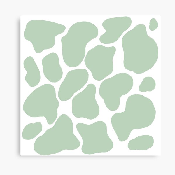 Sage Green Cow Print Aesthetic Pattern Wrapping Paper by lizziereadingart