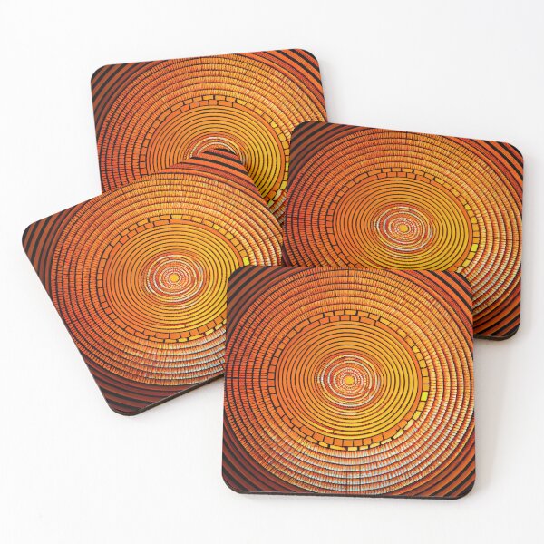 Item preview, Mosiac Circular Rough Orange Line Pattern Digital Painting designed and sold by CodeAndColors.