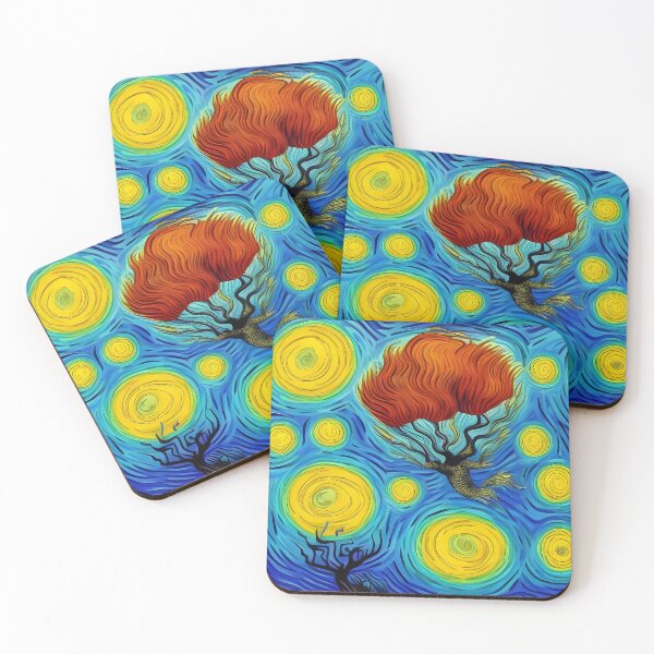 Item preview, Floating Trees Abstract Rainbow Multi Color Painting designed and sold by theWeppen.