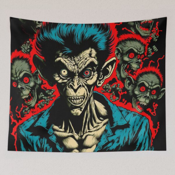 Item preview, Monkey Zombie 4 primate ape undead death designed and sold by popurbanart.