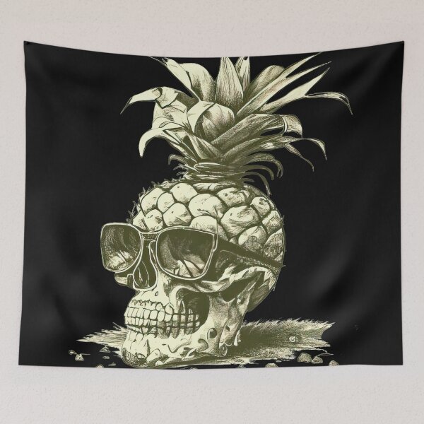 Item preview, Pineapple Skull with Sunglasses Funny Vintage Retro Summer designed and sold by CoyoteStudio.