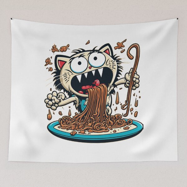 Item preview, Cat Eating Spaghetti designed and sold by AndrewWorld.